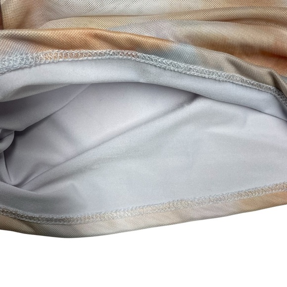 Shein Essence Mock Neck Sleeveless Mesh Tie-Dye Ruched Tank Top Top Size 6 - Picture 10 of 11